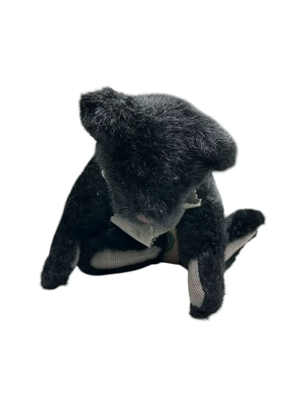 Boyds Bears The Archive Collection Black Teddy Bear #1364 Plaid Bow & Paws VTG